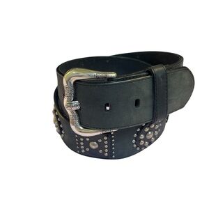 Brighton Black Studded Leather Belt size 34